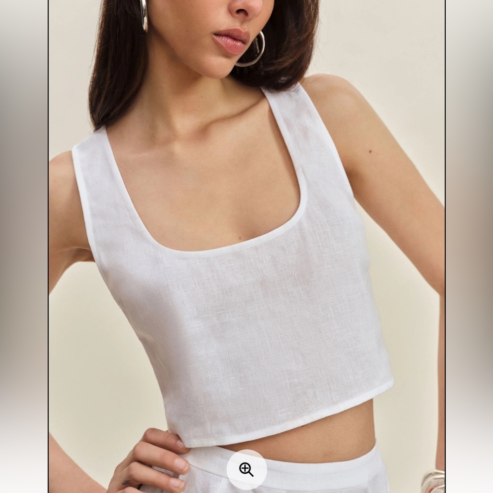Reformation Kylie Linen Top in White size XS